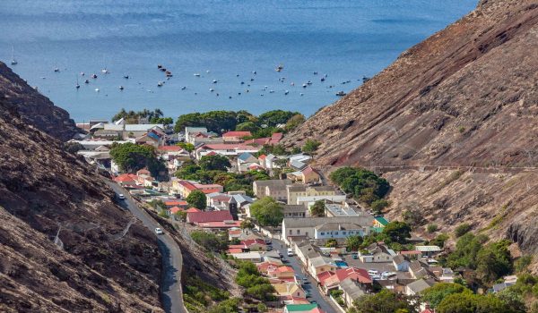 Jamestown, the capital of Saint Helena Island is situatated in a very steep valley on the western side of the Island